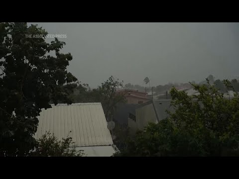 Tropical cyclone hits French island of Reunion in the Indian Ocean