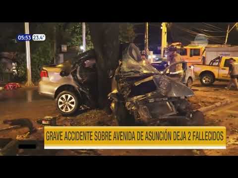 Grave accidente de tránsito deja dos fallecidos en Asunción