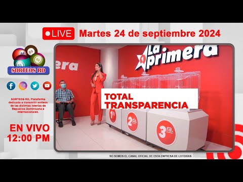 Lotería la Primera en vivo ?Martes 24 de septiembre 2024 - 12:00 PM #envivo