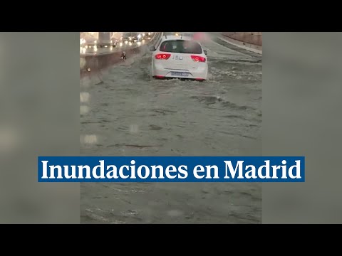 La lluvia en Madrid provoca inundaciones en la A 2, Metro y Cercanías