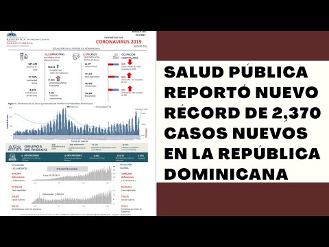 Salud pública reportó 2,370 casos nuevo el el boletín 303 de la República Dominicana