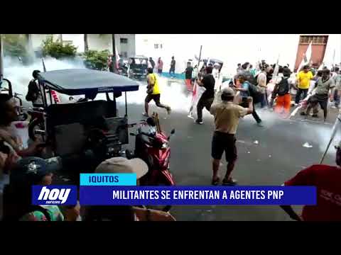 Iquitos: Militantes se enfrentan a agentes PNP
