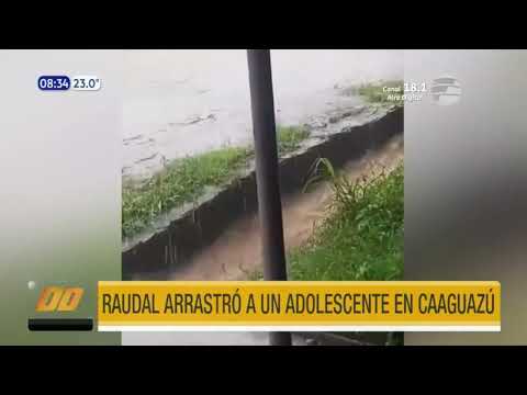 Joven arrastrado por el raudal se salva de milagro en Caaguazú