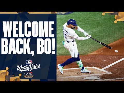 Bo Bichette gets a hit in his first at-bat since September 6th! (World Series debut)