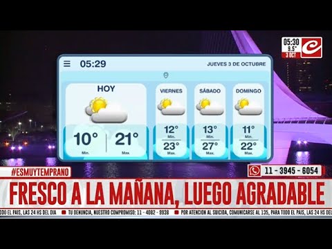 El tiempo en la ciudad: fresco por la mañana, agradable por la tarde