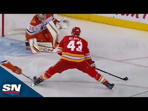 Flames Adam Klapka Breaks Out The Backhand For A Slick Solo Goal