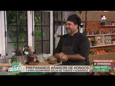 Vamo Arriba - Arancini de hongos con salsa de tomate y albahaca
