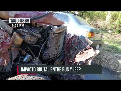Mareo al volante provoca brutal choque entre bus y jeep en Rivas