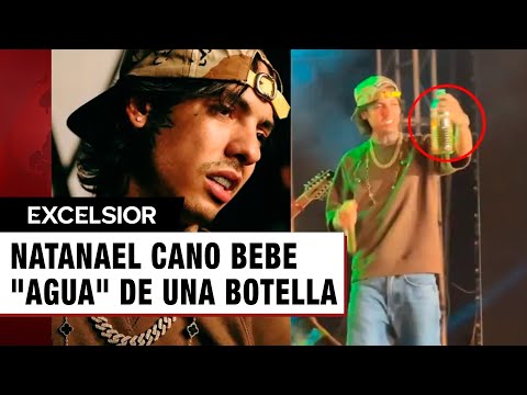 Natanael Cano bebe agua de una botella, usuarios aseguran que era orina