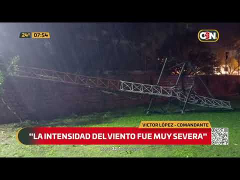 Alberdi: Antena cayó sobre cuartel de bomberos