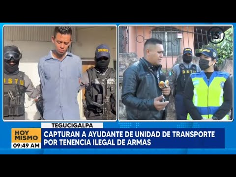 Dipampco captura ayudante de 'rapidito' por tenencia ilegal de armas en Tegucigalpa