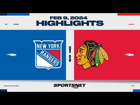 NHL Highlights | Rangers vs. Blackhawks - February 9, 2024