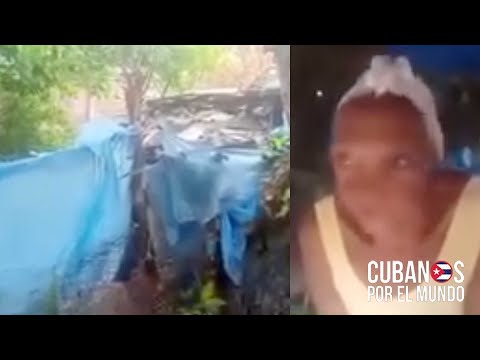 Anciana de 80 años vive con sus nietos en una “casa” con techo de saco.