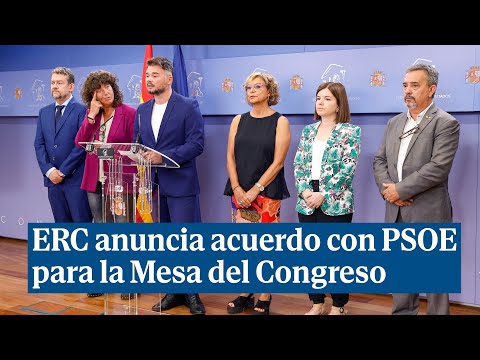 ERC anuncia acuerdo con PSOE para la Mesa del Congreso