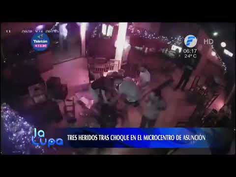 Vehículo termina dentro de bar tras choque en Asunción