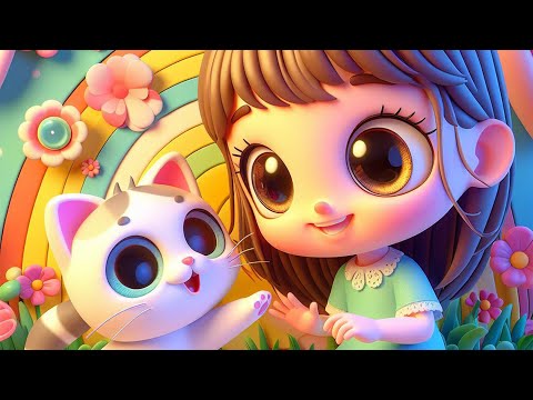 Das Mädchen spielt mit dem süßen kleinen Kätzchen (30 MIN) - Kinderlieder