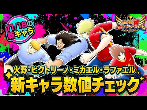【ドリコレ】11月18日の新キャラ、火野、ビクトリーノ、ラファエル、ミカエル、新キャラ数値チェック