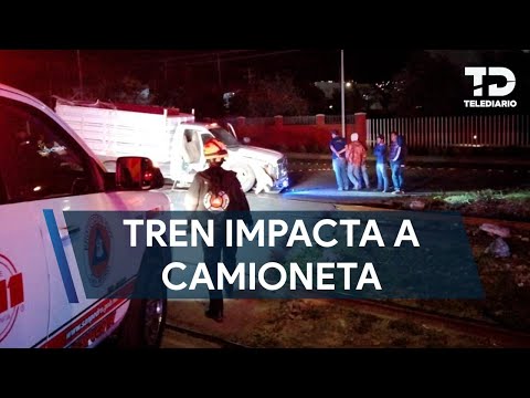 Tren impacta camioneta tras intentar ganarle el paso en San Pedro