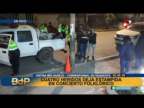Cuatro heridos en Huancayo: detonan tronadores en concierto folklórico y causan estampida