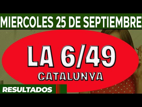 Resultado del sorteo 6-49 del Miércoles 25 de Septiembre del 2024.