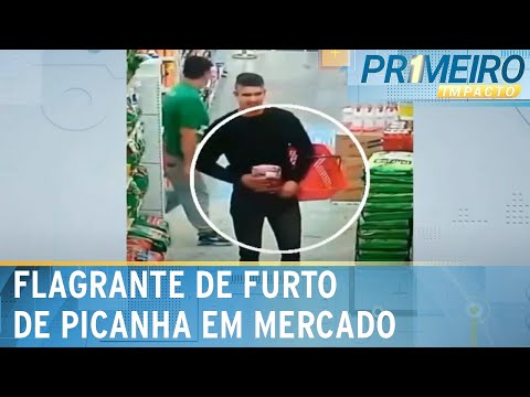 Homem furta picanha e esconde na cueca em Curitiba | Primeiro Impacto (11/03/24)