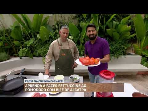 Chef ensina receita de fettuccine ao molho pomodoro com filé de alcatra