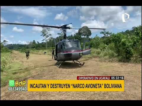 Personal de la Policía Nacional captura y destruye narcoavioneta boliviana en Ucayali