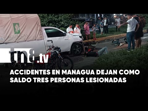 ¡Accidentes en Managua! Dos incidentes de tránsito dejan víctimas con lesiones