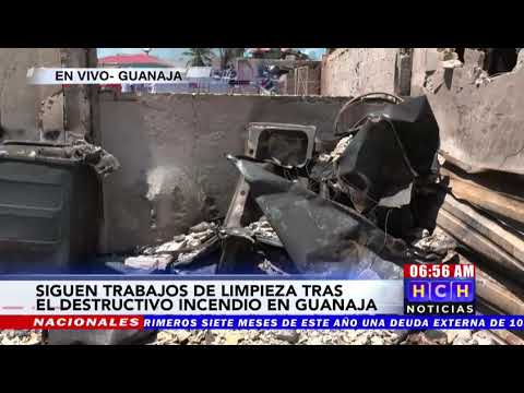 ¡Tras siniestro! Continúa remoción de escombros y demolición en zona cero de Guanaja