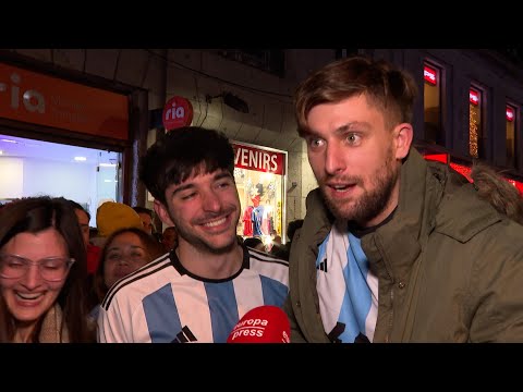 Argentinos en Madrid se muestran muy contentos tras ganar el Mundial de Catar