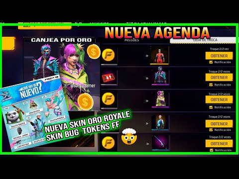 Recompensa Especial Nueva Oro Royale Nueva agenda Semanal de Free Fire Latam skin tokens ff rojos