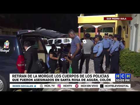 Retiran de la morgue sampedrana los restos mortales de policías acribillados en Colón