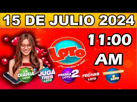 DIARIA 11 AM SORTEO LOTO NICARAGUA | hoy LUNES 15 de julio de 2024