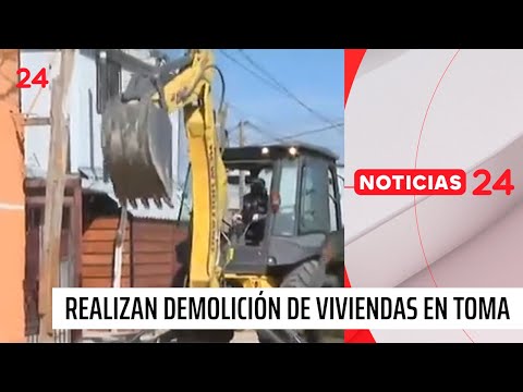 Realizan demolición de viviendas en toma de Cerrillos | 24 Horas TVN Chile
