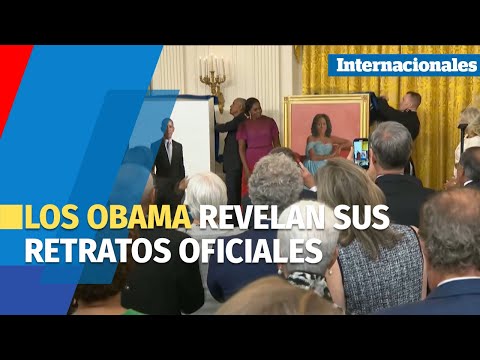 Los Obama revelan sus retratos oficiales entre bromas y vítores