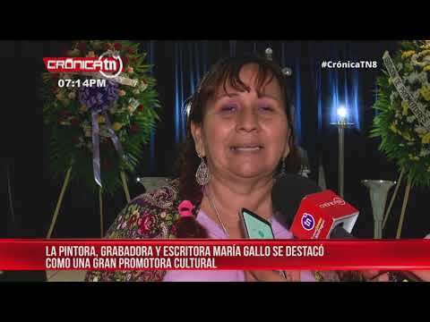 Nicaragua despide a la pintora de gran trayectoria, María Gallo