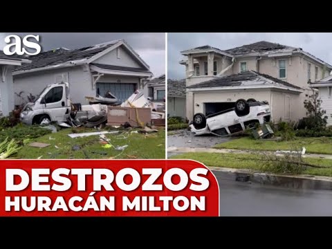 ESTO es impresionante: se empiezan a ver los PRIMEROS DESTROZOS del HURACÁN MILTON