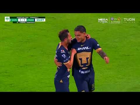 Gol de Gabriel Fernández | Santos 1-1 Pumas | Liga BBVA MX - Apertura 2023 - Jornada 7