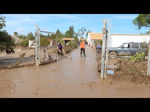 Varios rescatados por anegaciones de casas en Trigueros (Huelva) por la borrasca 'Celine'