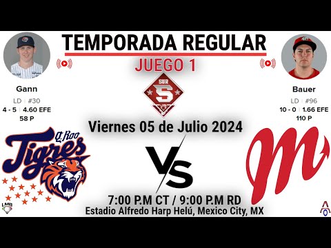 Tigres de Quintana Roo Vs Diablos Rojos del México, en vivo | Liga Mexicana de Beisbol | Juego 1