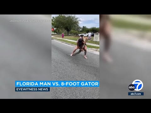 Florida man wrangles 8-foot alligator with his bare hands