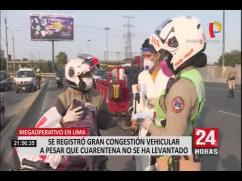 Megaoperativo en Lima: Se registró gran congestión vehicular a pesar de cuarentena