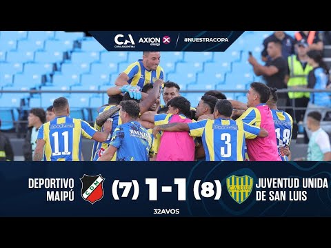 32avos: Deportivo Maipú 1 (7) - Juventud Unida 1 (8)