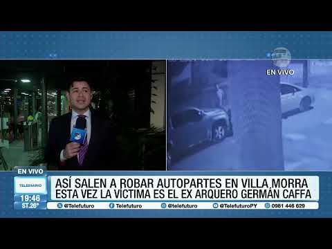 Así salen roban autopartes en el barrio Villa Morra de Asunción