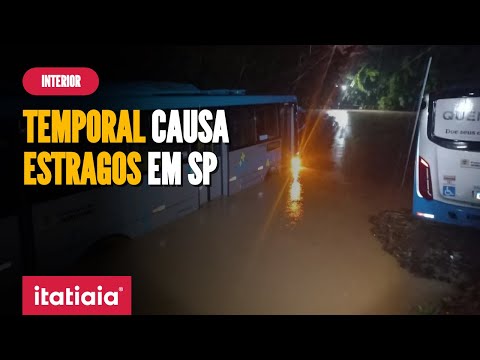 CHUVA ALAGA HOSPITAL E ARRASTA CARROS NO INTERIOR DE SP