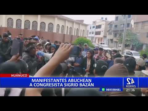 Sigrid Bazán: manifestantes en Huánuco abuchean a congresista y la responsabilizan de la crisis