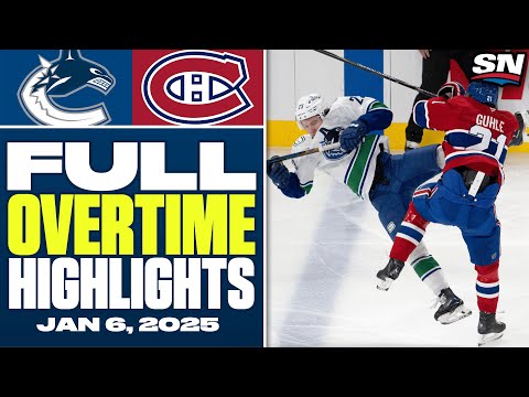 Vancouver Canucks at Montreal Canadiens | FULL Overtime Highlights - January 6, 2025