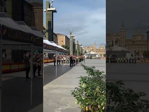 La Guardia Civil ya ensaya en la plaza del Pilar para el acto institucional por el día de su patrona