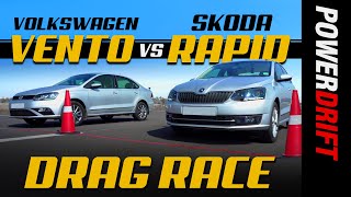 Skoda Rapid vs Volkswagen Vento | Drag Race | Episode 4 | PowerDrift
