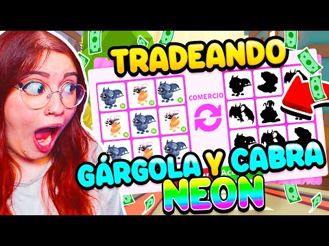 TRADEO GÁRGOLA y CABRA BILLY *NEÓN* por EL INTERCAMBIO MÁS LOCO en ADOPT ME!! Roblox SrtaLuly